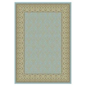 Kas Rugs Sleek Tradition Blue/Ivory 3 ft. 3 in. x 4 ft. 7 in. Area Rug