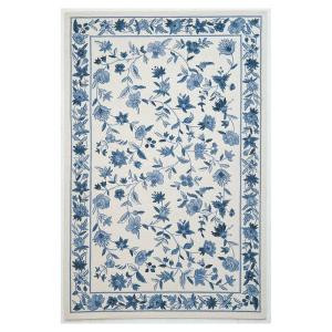Kas Rugs Wedgewood Floral Ivory/Blue 2 ft. 6 in. x 4 ft. 2 in. Area Rug
