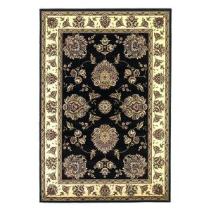 Kas Rugs Classic Mahal Black/Ivory 3 ft. 3 in. x 4 ft. 11 in. Area Rug