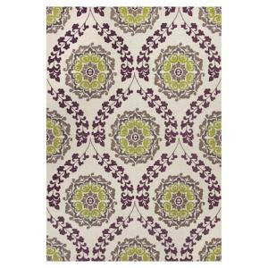Kas Rugs Tapestry Weave Ivory/Purple 2 ft. 3 in. x 3 ft. 9 in. Area Rug