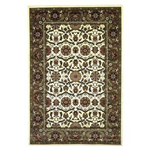 Kas Rugs Classic Kashan Ivory/Green 5 ft. 3 in. x 7 ft. 7 in. Area Rug