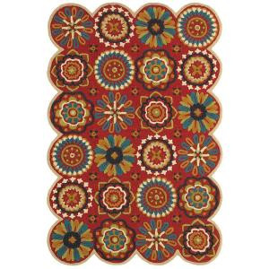LR Resources Dazzle Red 7 ft. 9 in. x 9 ft. 9 in. Plush Indoor Area Rug