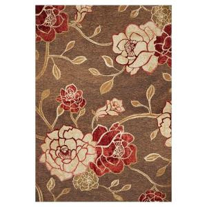Kas Rugs Natures Flower Mocha 3 ft. 4 in. x 4 ft. 11 in. Area Rug