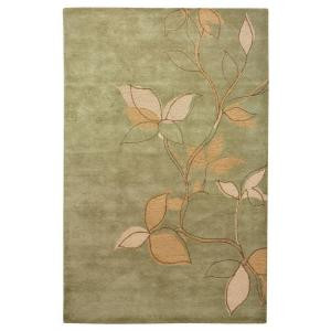 Home Decorators Collection Leaves Sage 3 ft. 6 in. x 5 ft. 6 in. Area Rug