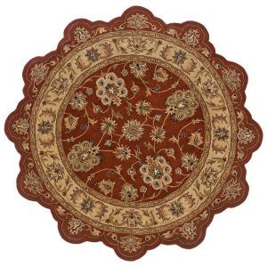 LR Resources Traditional Shape Rust and Gold 5 ft. Star Plush Indoor Area Rug