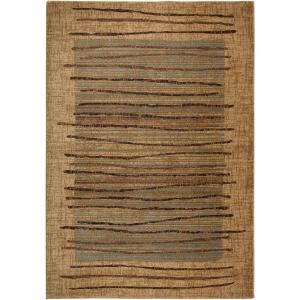 Rizzy Home Bellevue Collection Beige Striped 2 ft. 3 in. x 7 ft. 7 in. Area Rug