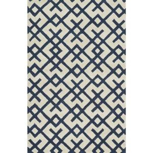 Loloi Rugs Weston Lifestyle Collection Ivory Navy 3 ft. 6 in. x 5 ft. 6 in. Area Rug