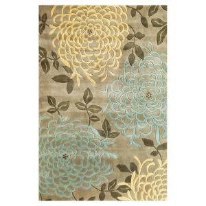Kas Rugs Superb Mum Silver/Sage 2 ft. 6 in. x 4 ft. 2 in. Area Rug