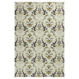 Kas Rugs Intricate Flare Ivory/Black 7 ft. 9 in. x 9 ft. 9 in. Area Rug