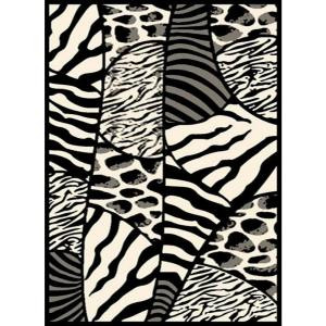 United Weavers Shaded Skins Black and White 5 ft. 3 in. x 7 ft. 2 in. Area Rug
