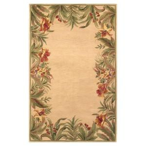 Kas Rugs Border Bouquet Ivory 8 ft. 6 in. x 11 ft. 6 in. Area Rug