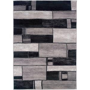 LR Resources Contemporary Charcoal and Grey Rectangle 7 ft. 9 in. x 9 ft. 9 in. Plush Indoor Area Rug