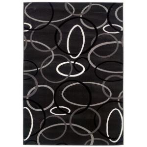 LR Resources Contemporary Charcoal Runner 1 ft. 10 in. x 3 ft. 1 in. Plush Indoor Area Rug