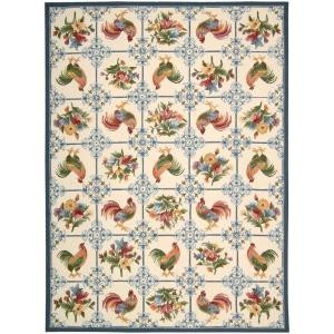 Nourison Country Heritage Ivory/Blue 8 ft. x 11 ft. Area Rug