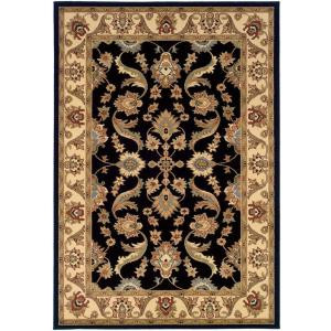 LR Resources Traditional Black and Cream Runner 1 ft. 10 in. x 7 ft. 1 in. Plush Indoor Area Rug