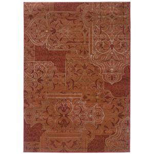 LR Resources Scroll-Work Mahogany 9 ft. x 12 ft. 2 in. Plush Indoor Area Rug