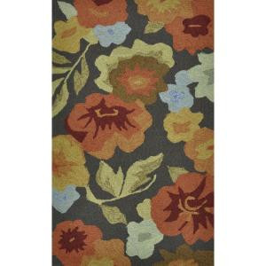 Loloi Rugs Summerton Life Style Collection Dark Brown Floral 2 ft. 3 in. x 3 ft. 9 in. Accent Rug