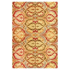 Kas Rugs Tapestry Leaf Gold 2 ft. 7 in. x 4 ft. 1 in. Area Rug