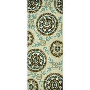 Loloi Rugs Summerton Life Style Collection Ivory Teal 2 ft. x 5 ft. Runner