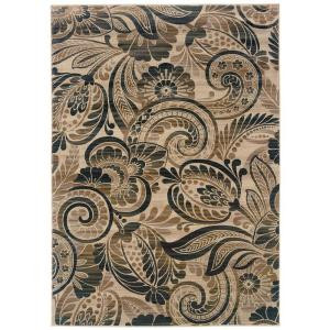 LR Resources Floral Play Fern Fronds 5 ft. 3 in. x 7 ft. 6 in. Plush Indoor Area Rug