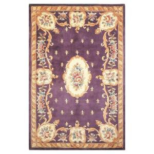Kas Rugs Classy Aubusson Plum 2 ft. 6 in. x 4 ft. 2 in. Area Rug