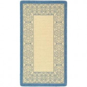 Safavieh Courtyard Natural/Blue 2.6 ft. x 5 ft. Area Rug