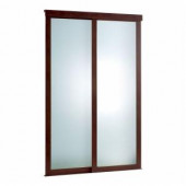 Pinecroft 60 in. x 80-1/2 in. Sliding Frosted Glass Fusion Frosted Choco Frame