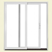Builders 72 in. x 80 in. White Right-Hand Aluminum Clad Sliding Patio Door with LowE Glass