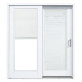 MasterPiece 59-1/4 in. x 79 1/2 in. Composite White Right-Hand Smooth Interior with Blinds Between Glass Sliding Patio Door