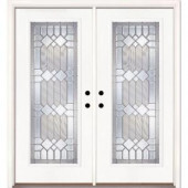 Feather River Doors Mission Pointe Zinc Full Lite Primed Smooth Fiberglass Double Entry Door