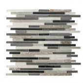 Jeffrey Court Zen Lace 13 in. x 11-3/4 in. Glass Stone Metal Mosaic Wall Tile