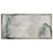 Jeffrey Court Beveled White 4 in. x 8 in. Marble Wall Tile