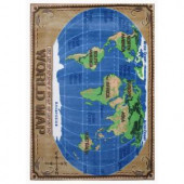 LA Rug Inc. Supreme World Map Multi Colored 5 ft. 3 in. x 7 ft. 6 in. Area Rug