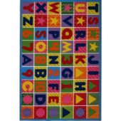 LA Rug Inc. Fun Time Numbers and Letters Multi Colored 5 ft. 3 in. x 7 ft. 6 in. Area Rug