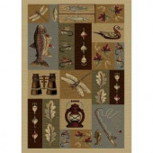 Tayse Rugs Nature Ivory 7 ft. 10 in. x 10 ft. 3 in. Lodge Area Rug