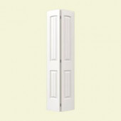 JELD-WEN Smooth 2-Panel Arch Top V-Groove Painted Molded Interior Bifold Closet Door