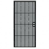 First Alert Laguna 30 in. x 80 in. Steel Black Prehung Security Door