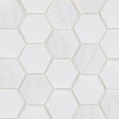 Jeffrey Court Statuario Hex Mosaic 12 in. x 12 in. Marble Floor and Wall Tile