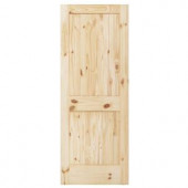 Steves & Sons 2-Panel Square Plank Unfinished Knotty Pine Interior Door Slab