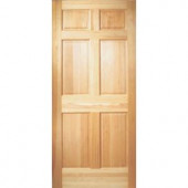 6-Panel Unfinished Fir Slab Entry Door