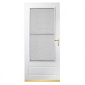 EMCO 300 Series 30 in. White Aluminum Triple-Track Storm Door with Brass Hardware