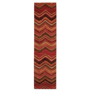 Home Decorators Collection Cheveron Red 2 ft. 6 in. x 10 ft. Runner