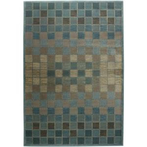 Rizzy Home Bellevue Collection Grey and Blue 6 ft. 7 in. x 9 ft. 6 in. Area Rug