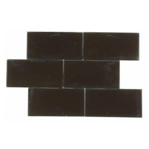 Splashback Tile Contempo 3 in. x 6 in. Mahogany Frosted Glass Tile