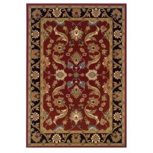 LR Resources Traditional Design with Red and Black swirls. It is 7 ft. 9 in. x 9 ft. 9 in. and it is a Plush Indoor Area Rug