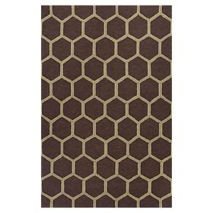 Kas Rugs Party Tiles Brown/Cream 7 ft. 6 in. x 9 ft. 6 in. Area Rug