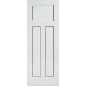 Masonite Glenview Smooth 3-Panel Craftsman Hollow Core Primed Composite Interior Door Slab