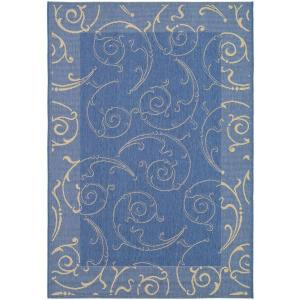 Safavieh Courtyard Blue/Natural 6.6 ft. x 9.5 ft. Area Rug