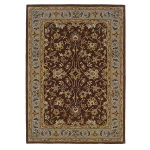 Linon Home Decor Trio Brown and Light Blue 5 ft. x 7 ft. Area Rug