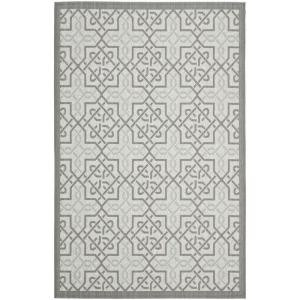 Safavieh Courtyard Light Grey/Anthracite 5.3 ft. x 7.6 ft. Area Rug